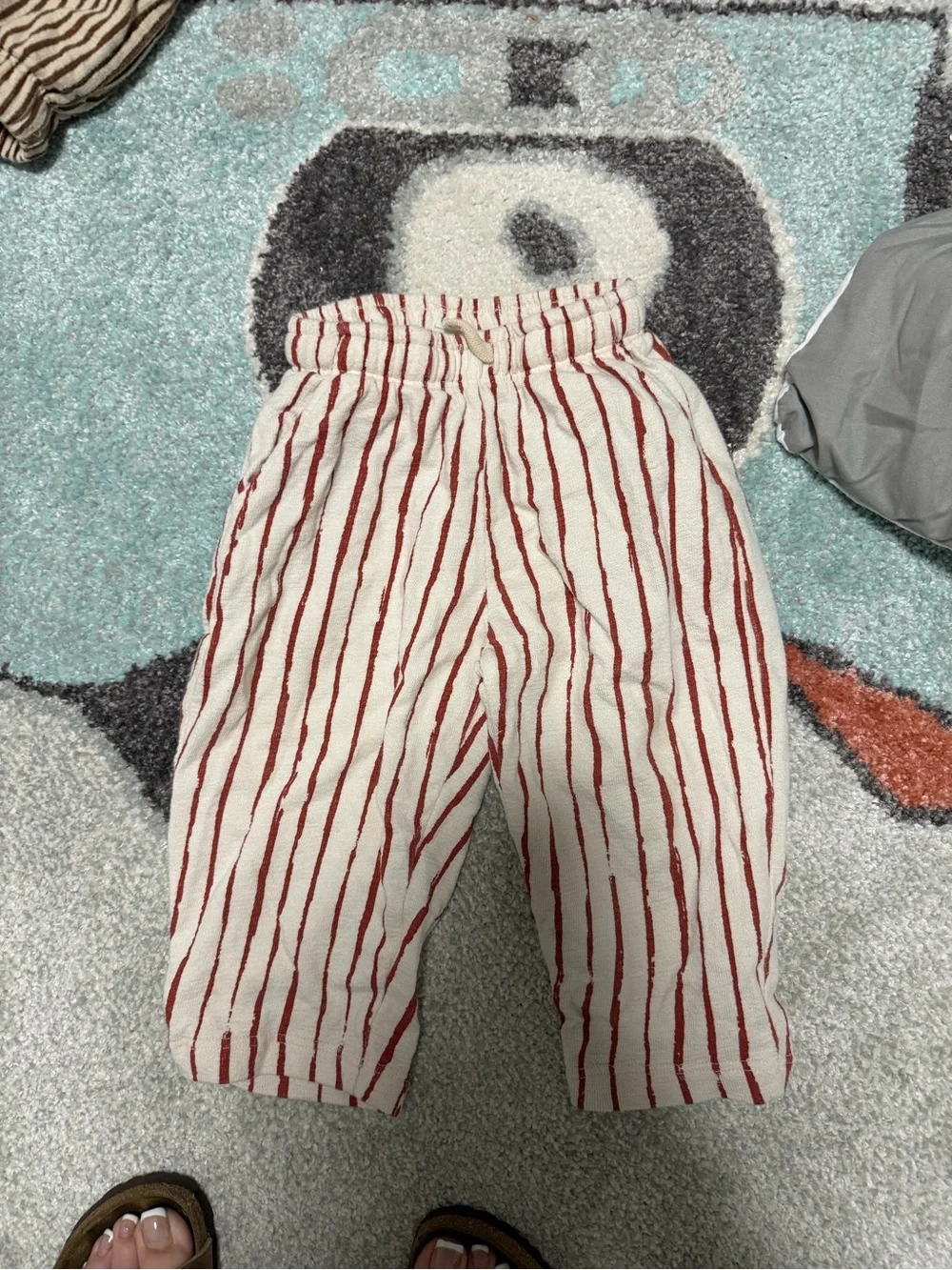 ZARA Kids Red Stripe Cream Lounge Pants